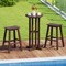HDPE Round Outdoor Patio Bar Table with Stainless Steel Frame
